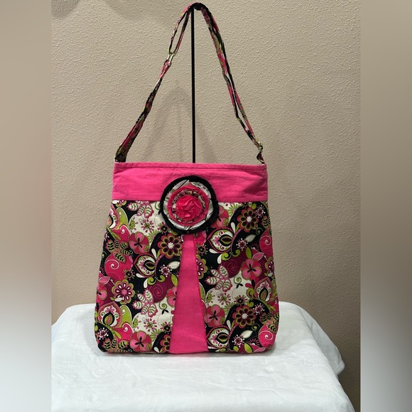 Non Branded Handbags - Beautiful Hand Crafted Floral Pink Shoulder Bag